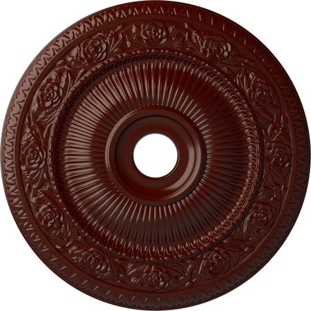 Ekena Millwork Logan Ceiling Medallion (Fits Canopies up to 6 1/8"), 24 1/4"OD x 3 7/8"ID x 2"P, Brushed Mahogany CM24LO1BMF